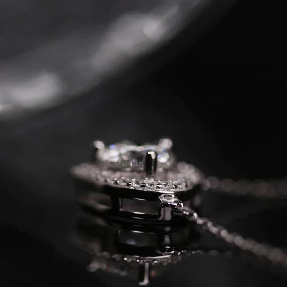 Certified 1ct. t.w. Moissanite Diamond Heart Necklace NEW